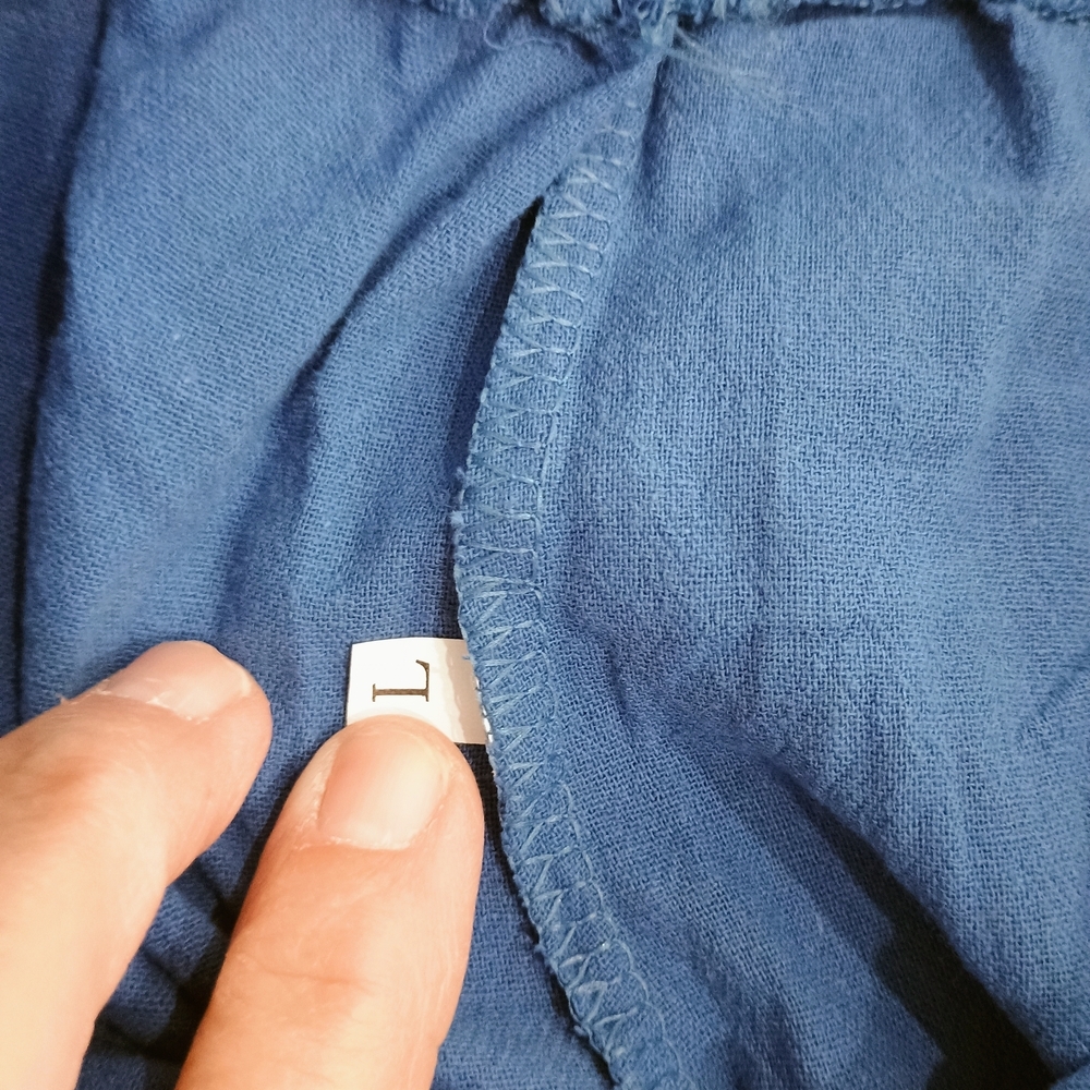 Blue Drawstring Capris - Picture 2 of 2